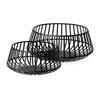 Mercana Emilio Black Metal Slated Bowls- Set of 2