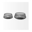Mercana Emilio Black Metal Slated Bowls- Set of 2