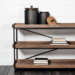 Mercana Trey Brown Wood and Black Iron Console Table