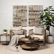Mercana Kade Round Brown Table Gray Metal Frame Two-Tier Coffee Table