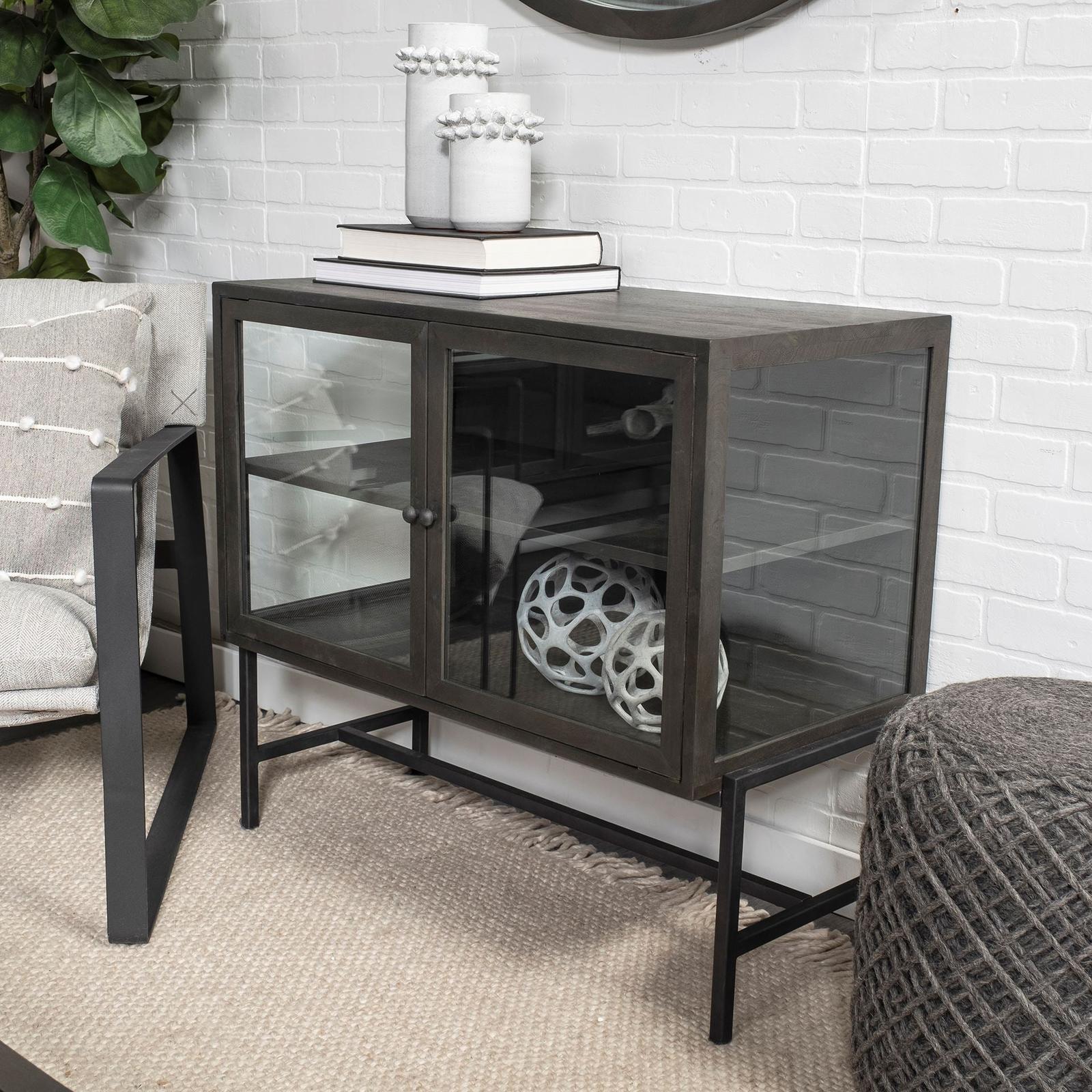 Mercana Arelius Glass Doors Accent Cabinet