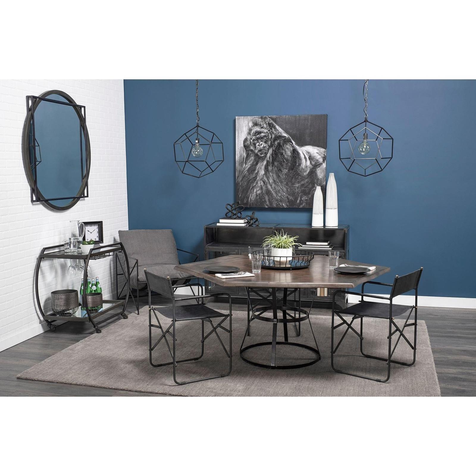Mercana Chriselle Black Metal And Glass Two Tier Bar Cart Clearance