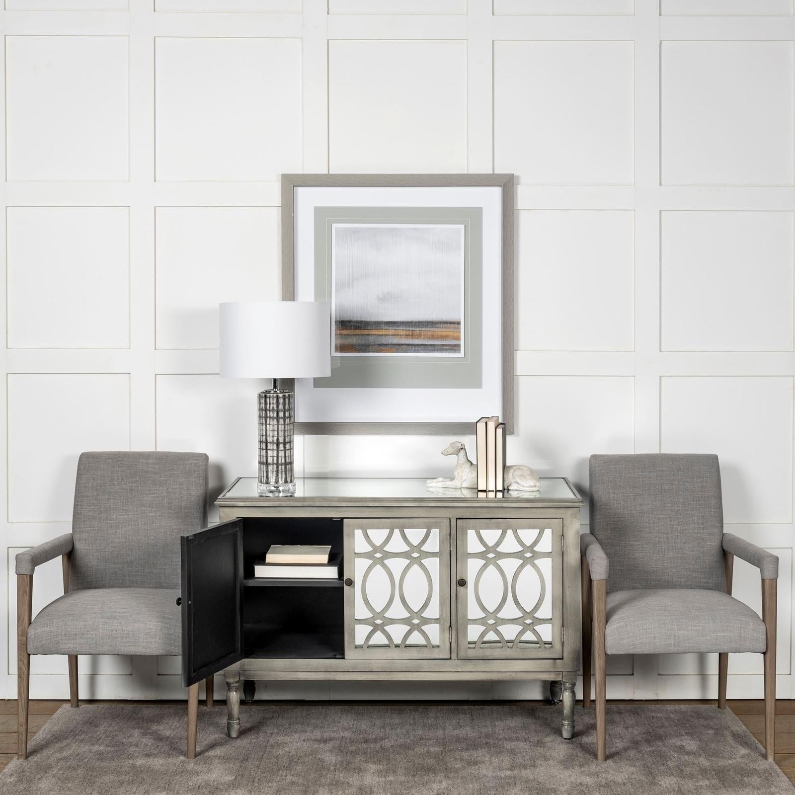 Mercana Palisades Fabric Wrap Brown Wood Frame Dining Chair