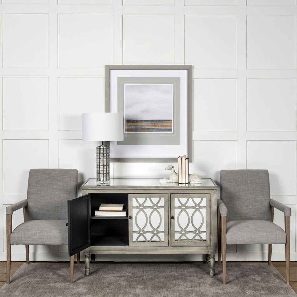 Mercana Palisades Fabric Wrap Brown Wood Frame Dining Chair