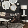 Mercana Lucas White Marble W/Black Iron Frame Accent Tables- Set of 2