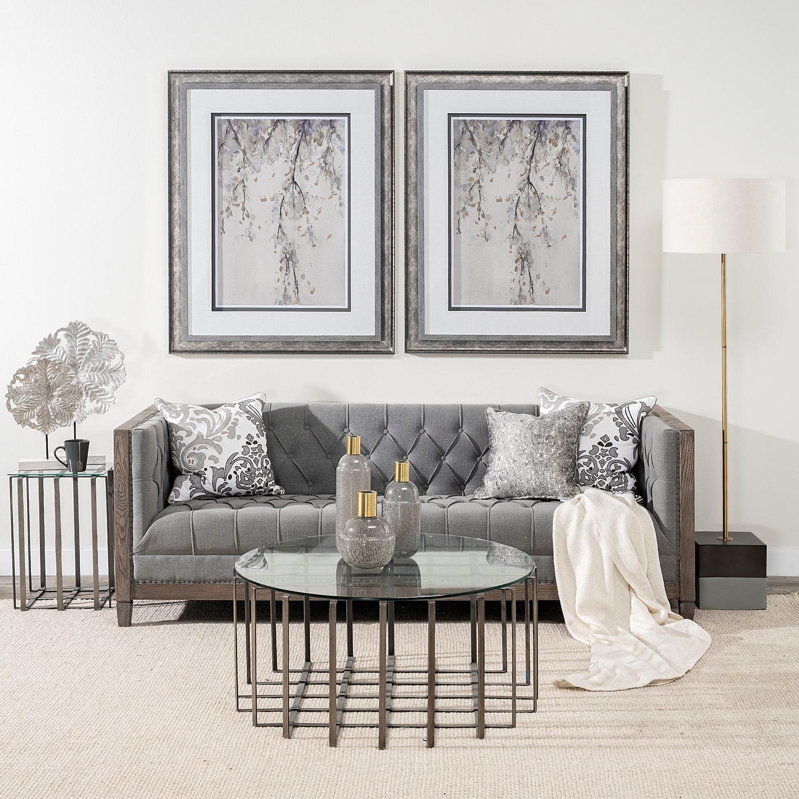 Mercana Kamara White Washed Wood W/Antiqued Silver Botanical Decorative Object Clearance