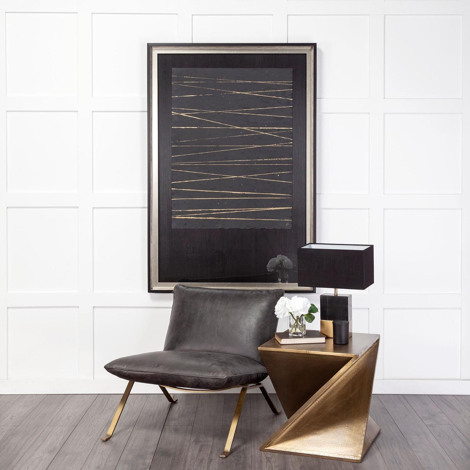 Mercana Flavelle Leather Cushion Seat and Solid Iron Base Accent Chair Clearance
