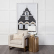 Mercana Quatrefoil Gold Flower W/ Wooden Top Brass Cladding Accent Table