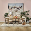 Mercana Theta White-Washed Wood Beaded Pendant Light
