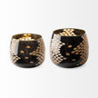Mercana Mojave Large Black and Gold Detail Glass Vase