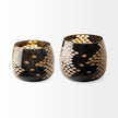Mercana Mojave Small Black and Gold Detail Glass Vase