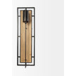 Mercana Cleo Black Metal and Wood Rectangular Wall Sconce Clearance