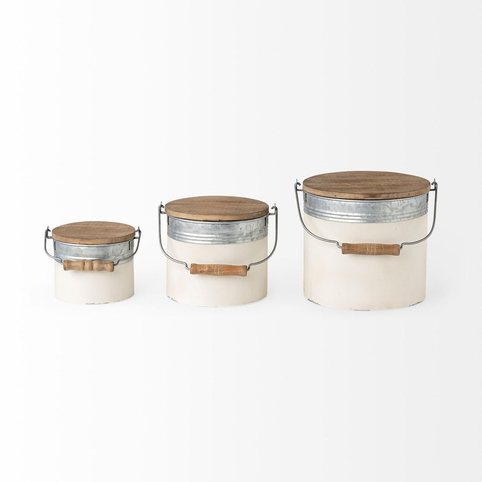 Mercana Alani White Metal Storage Boxes - Set of 3