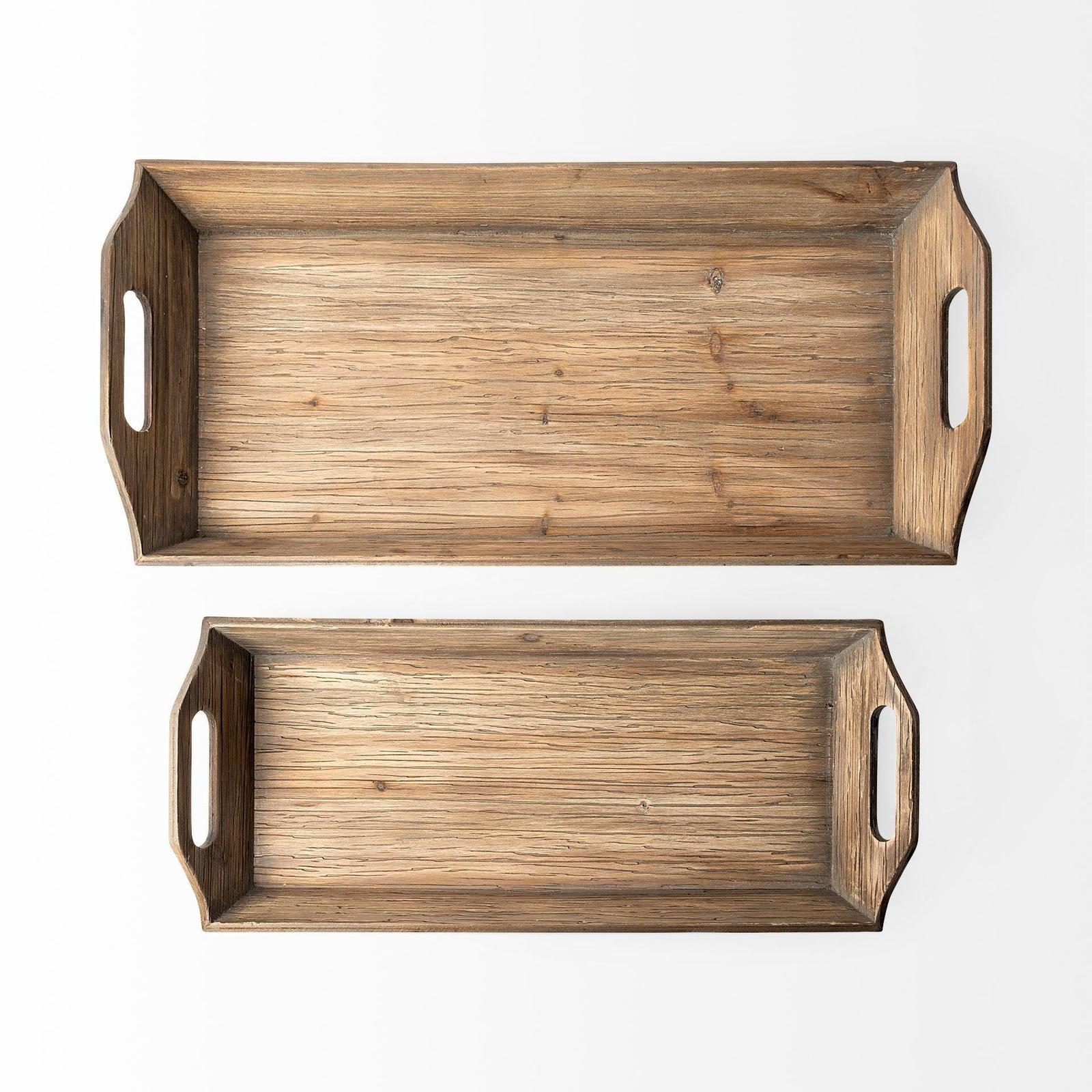 Mercana Tawny Natural Wooden Trays - Set of 2