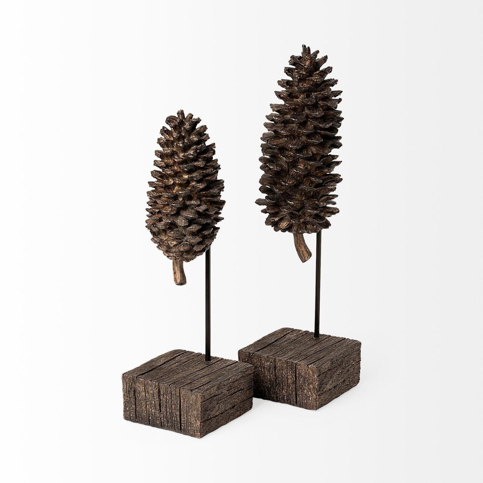 Mercana Pinterra Brown Resin Pinecone Replica Clearance