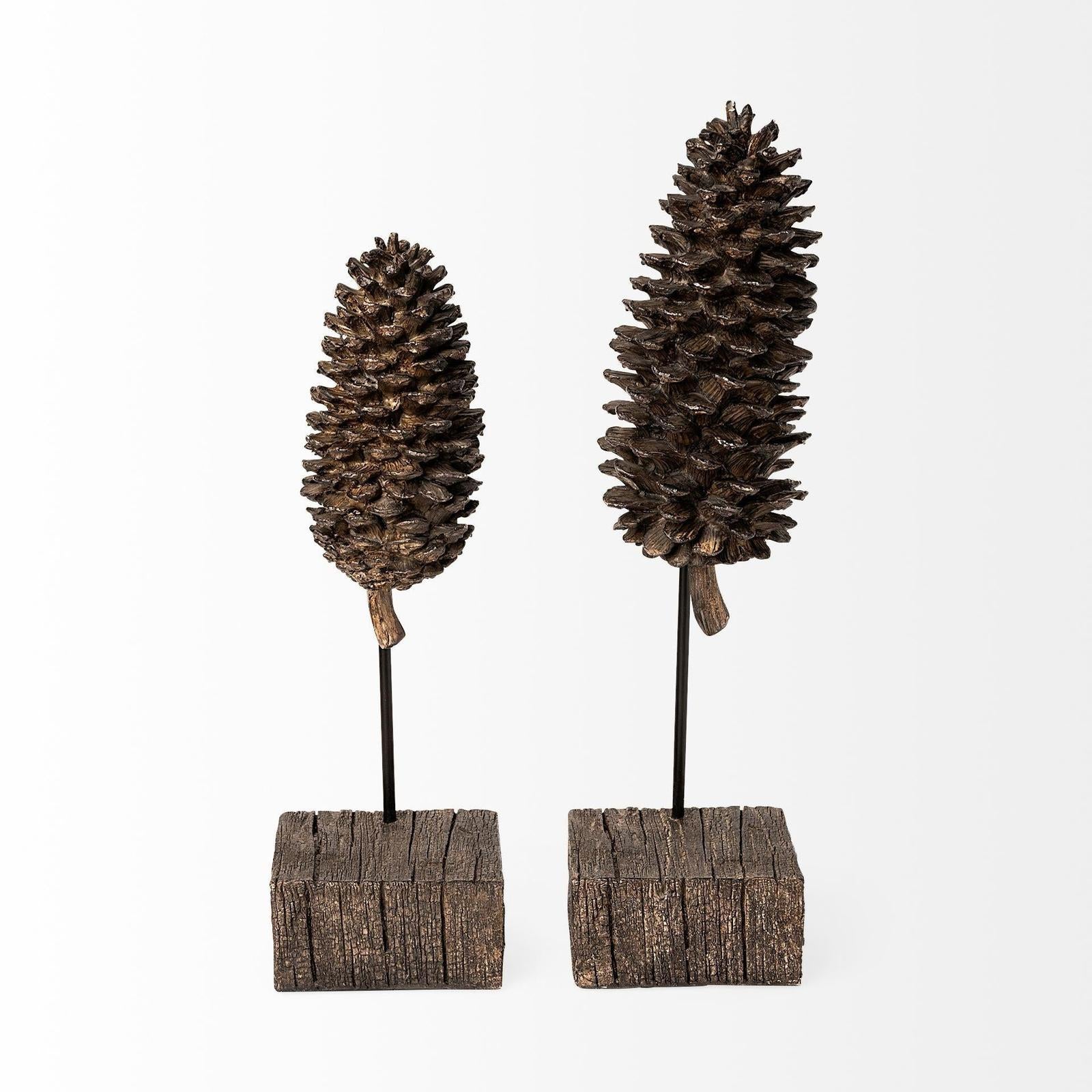 Mercana Pinterra Brown Resin Pinecone Replica Clearance