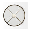 Mercana Jacinta Round Glass Top Metal and Marble Pedestal End/Side Table