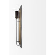 Mercana Cleo Black Metal and Wood Rectangular Wall Sconce Clearance