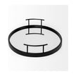 Mercana Ansel Black Metal Mirrored Bottom Oval Serving Tray