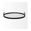 Mercana Ansel Black Metal Mirrored Bottom Oval Serving Tray