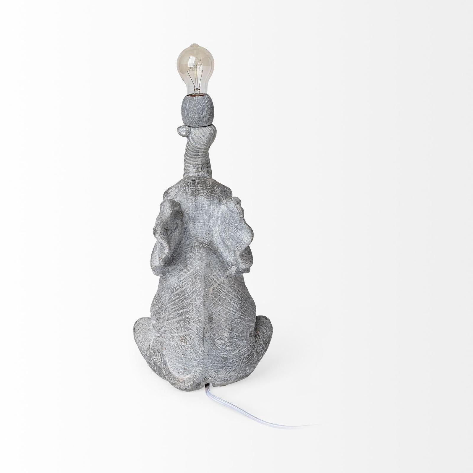 Mercana Tantor Gray Resin Elephant Calf Table Lamp