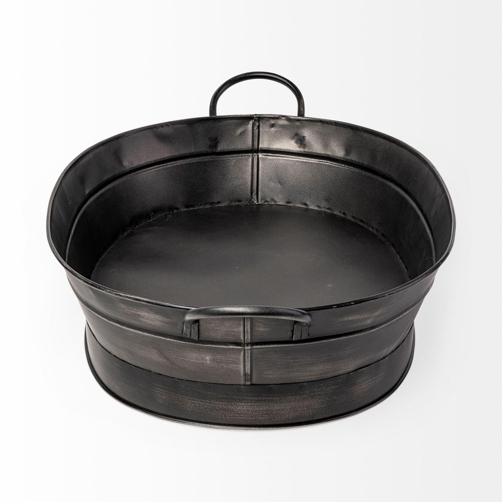 Mercana Reno Black Metal Vintage Inspired Basket