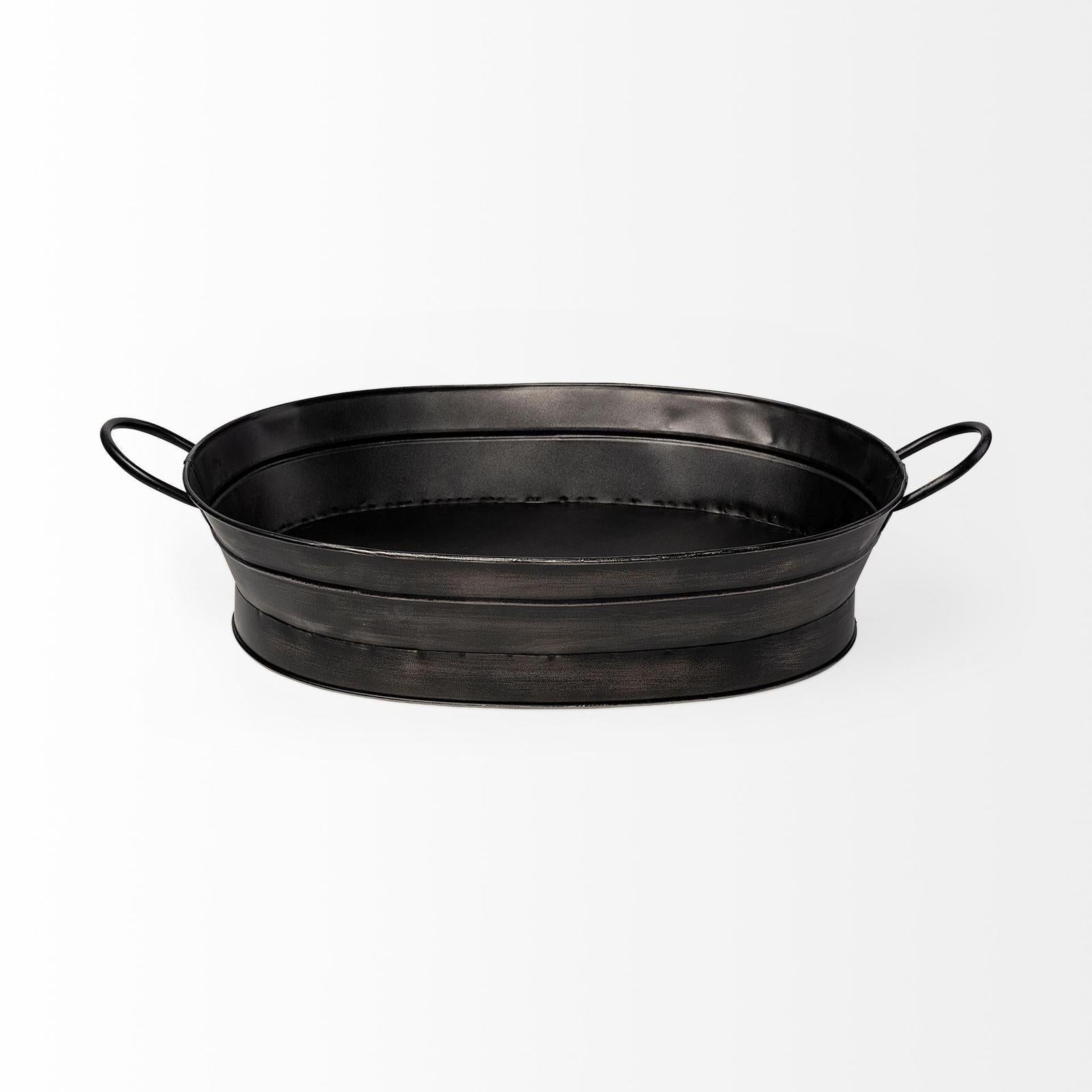Mercana Reno Black Metal Vintage Inspired Basket