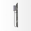 Mercana Navin Black Metal Body White Fabric Shade Rectangular Wall Sconce