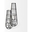Mercana Bella Black Metal Cylindrical Cage Candle Holder Lantern Clearance
