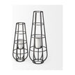 Mercana Bella Black Metal Cylindrical Cage Candle Holder Lantern Clearance