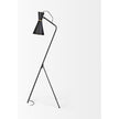 Mercana Eris Black/Brass Metal Cone Shade Floor Lamp