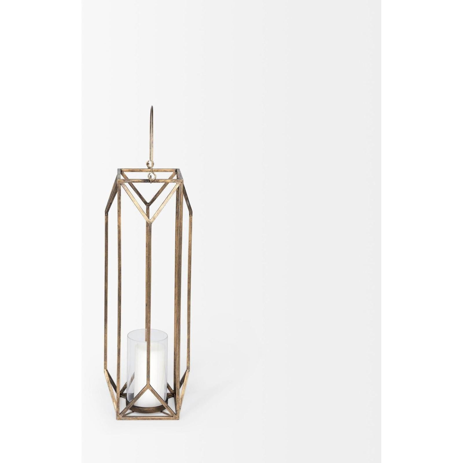 Mercana Ivy Gold Metal Geometric Cage Candle Holder Lantern Clearance