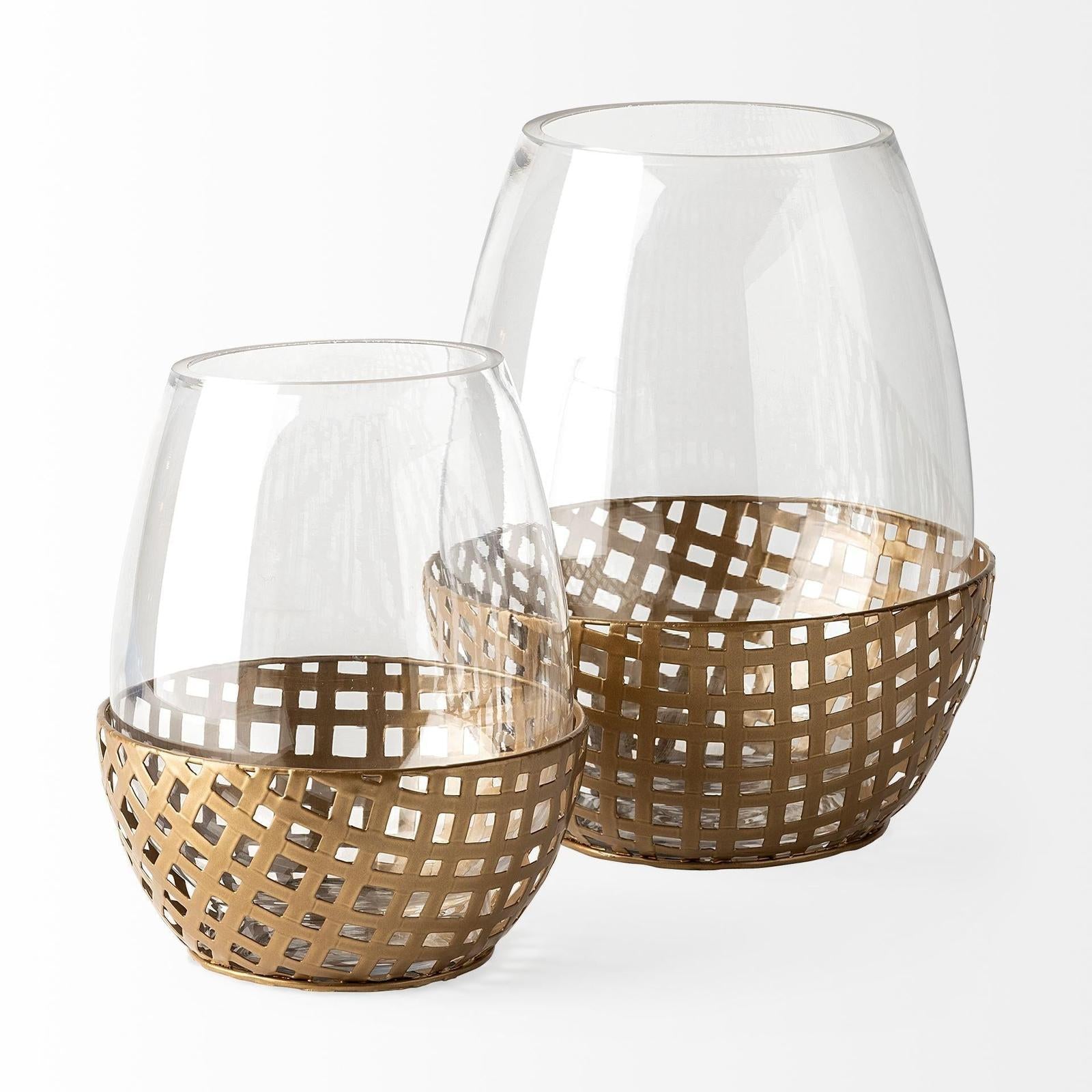 Mercana Reena Woven Metal Base Table Candle Holder