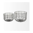 Mercana Idris Black Metal Geometric Mesh Bowls- Set of 2 Clearance