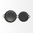 Mercana Lito Black Woven Metal Round Serving Trays- Set of 2
