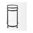 Mercana Eleonore Black Metal Frame Two-Tier w/Glass Shelves Bar Cart