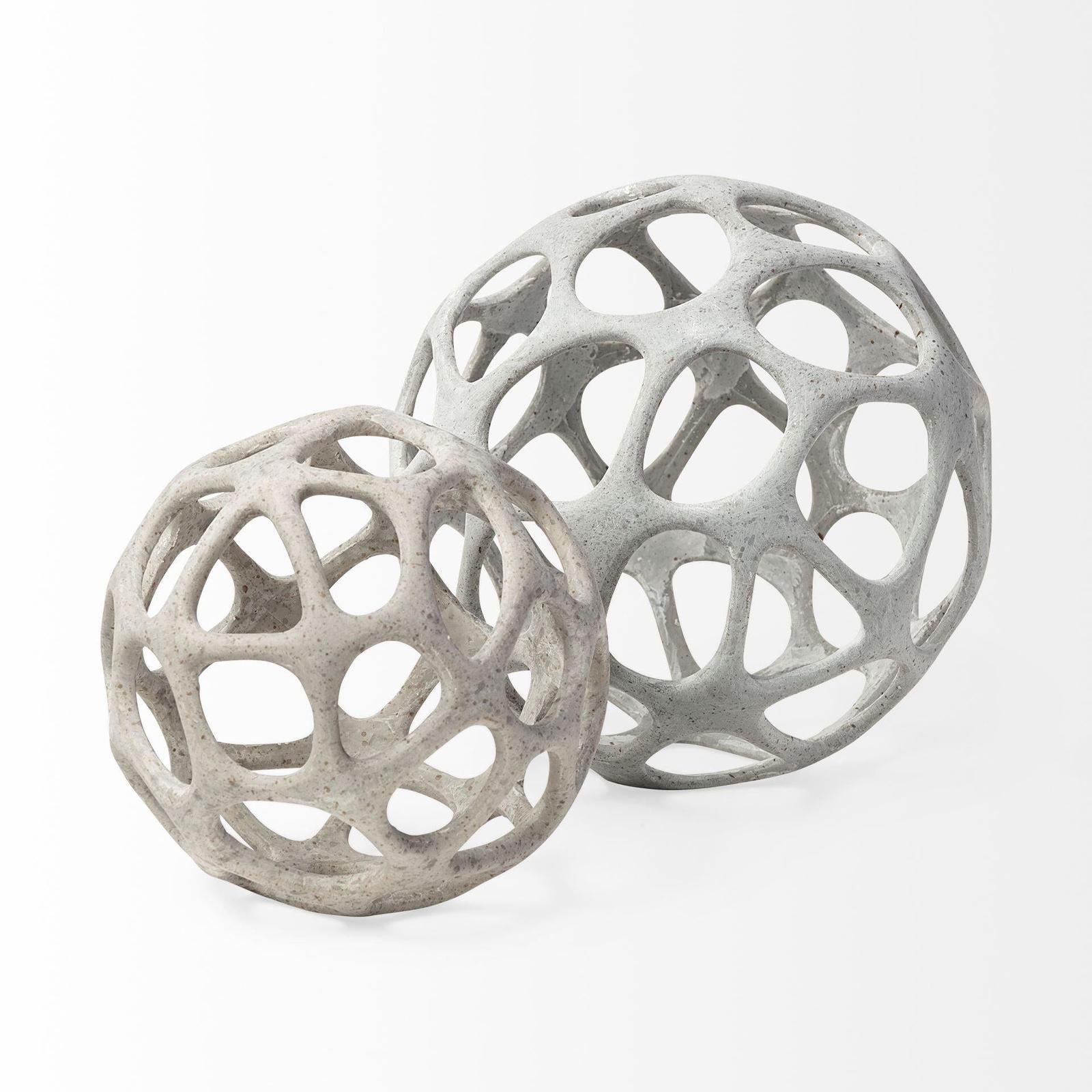 Mercana Spiro Off-White Hollow Decorative Orb Clearance