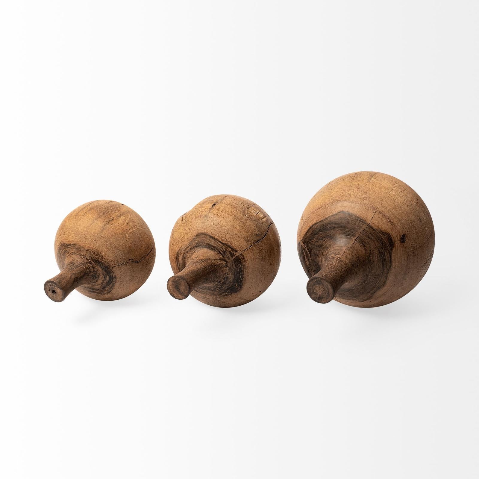 Mercana Afra Solid Wood Vase Shaped Decorative Object