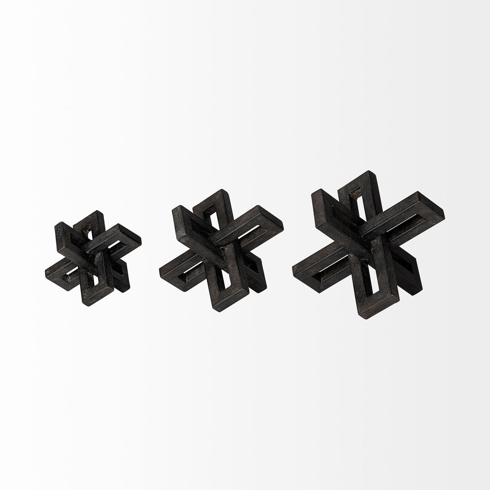 Mercana Aleph Black Metal Small Medium & Large Jacks - Set of 3