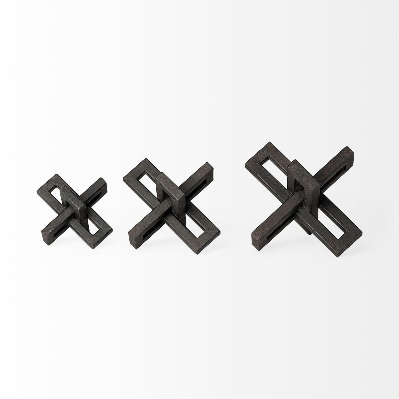 Mercana Aleph Black Metal Small Medium & Large Jacks - Set of 3