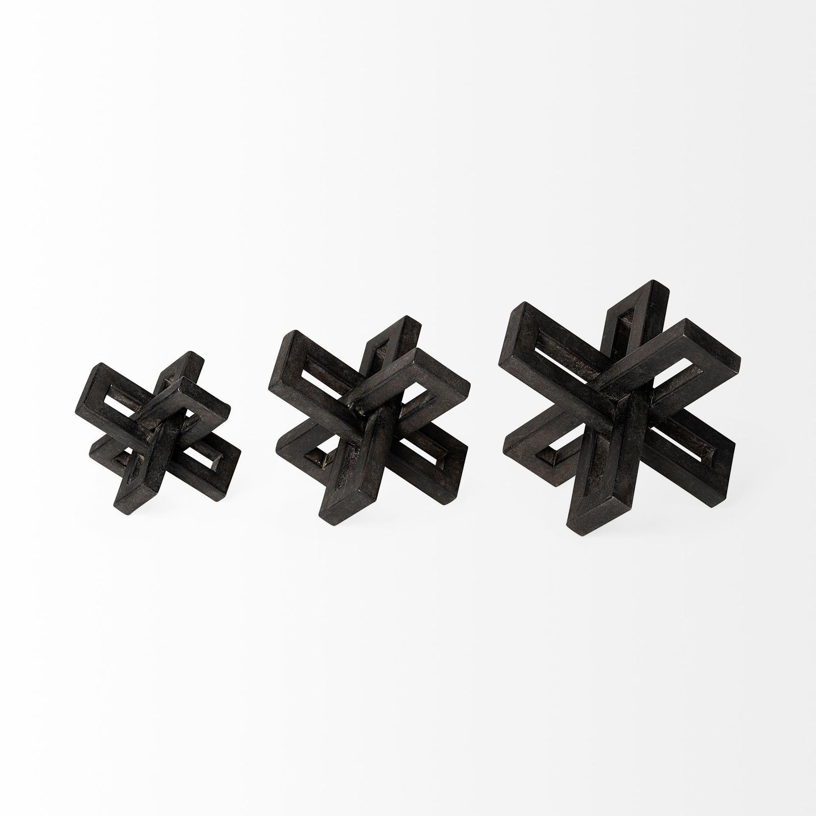 Mercana Aleph Black Metal Small Medium & Large Jacks - Set of 3