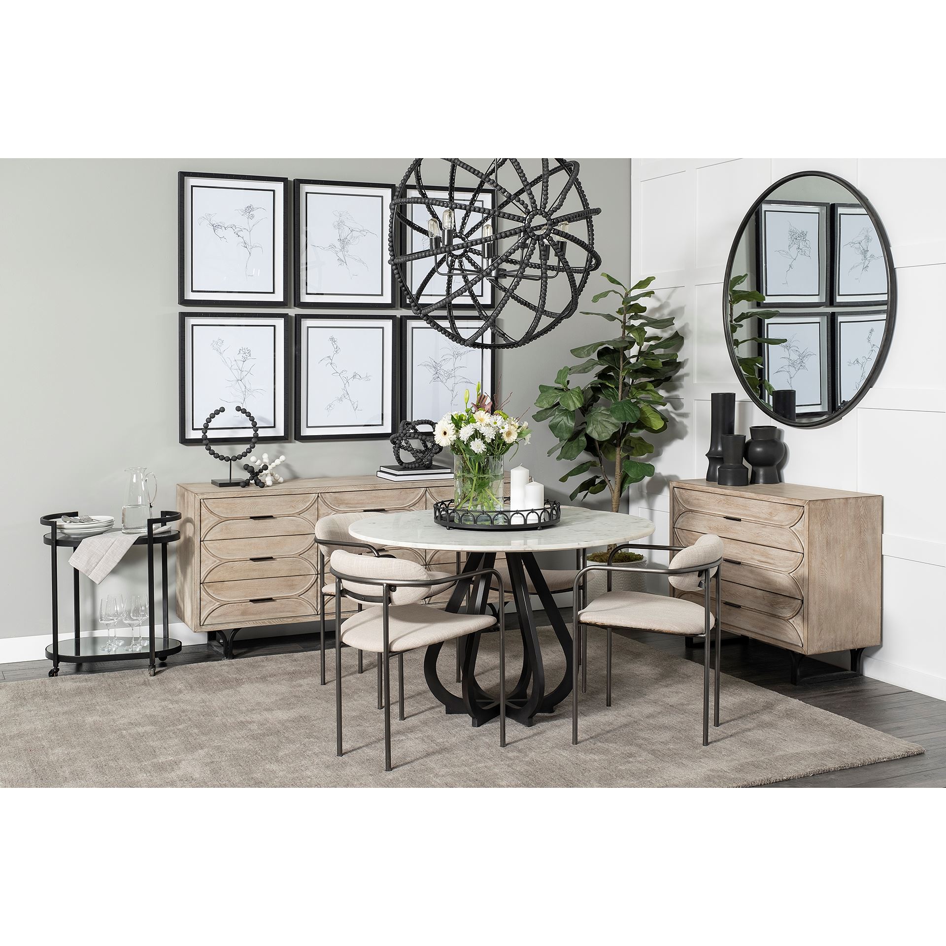 Mercana Giselle Fir Veneer 3 Drawer Accent Cabinet
