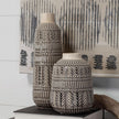 Mercana Riker Large Dark Gray Cream Ceramic Vase Clearance