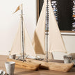 Mercana Tartane Brown/Cream Nautical Inspired Sailboat