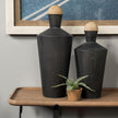 Mercana Asher Black Metal Urns - Set of 2