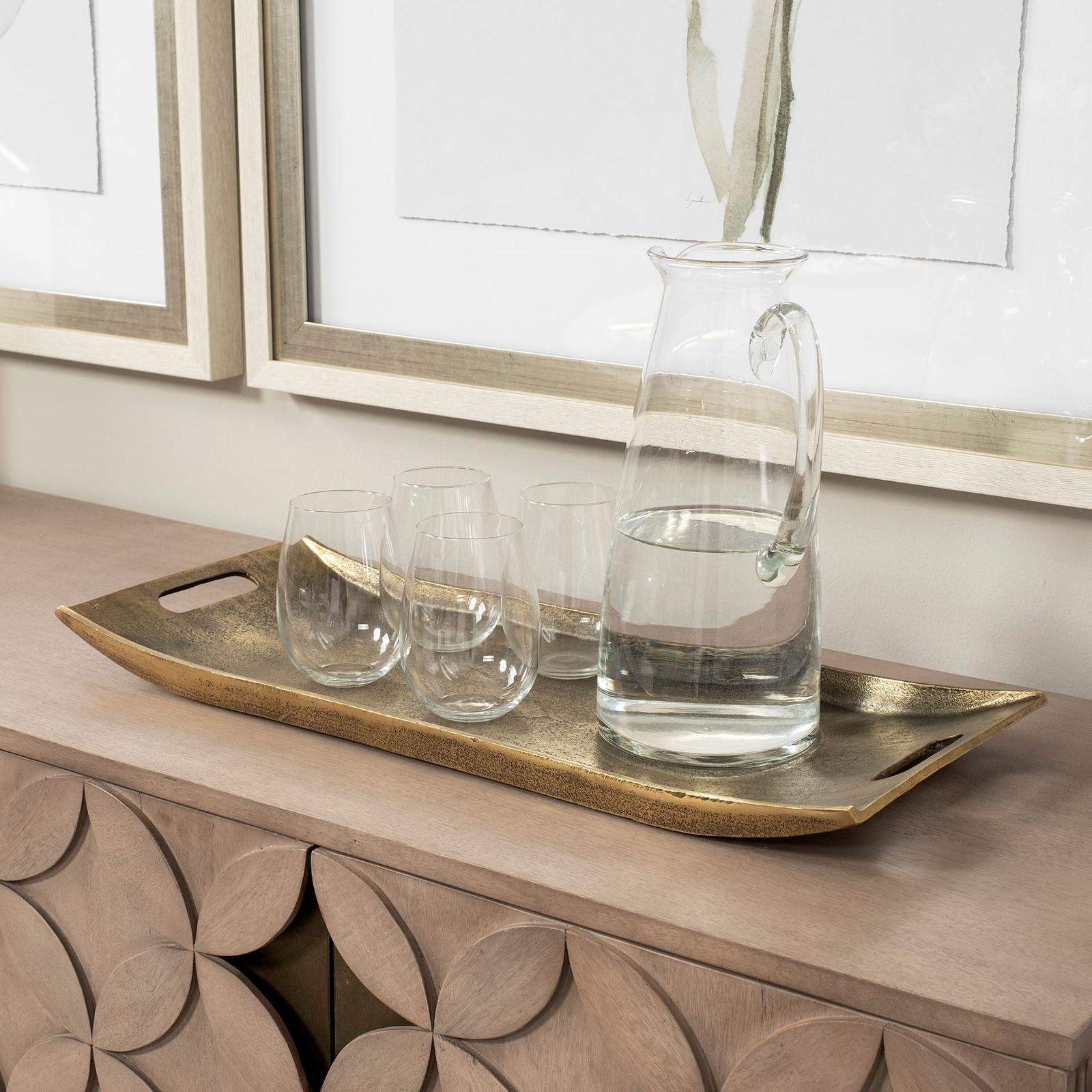 Mercana Drey Gold Rectangular Tray