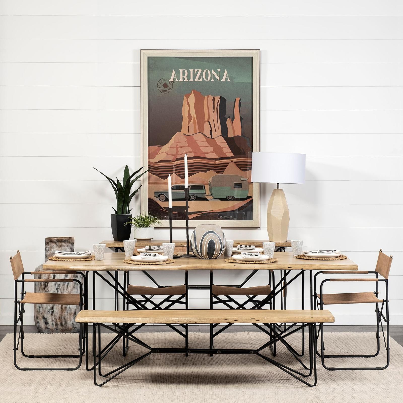 Mercana Papillion Wood And Iron Dining Bench Clearance