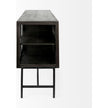Mercana Arelius Black Metal Base w/ 4 Glass Cabinet Doors Sideboard