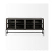 Mercana Arelius Black Metal Base w/ 4 Glass Cabinet Doors Sideboard