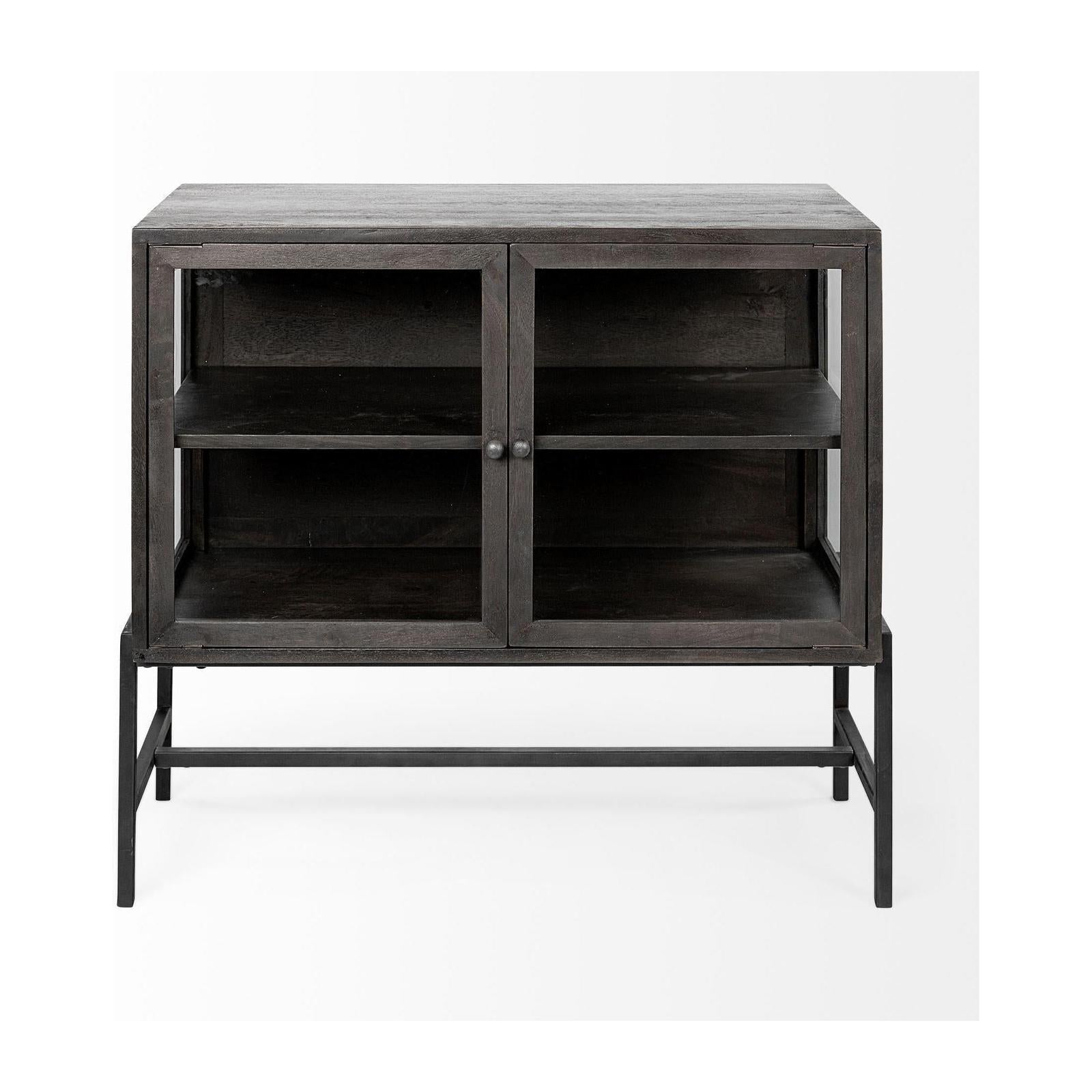 Mercana Arelius Glass Doors Accent Cabinet